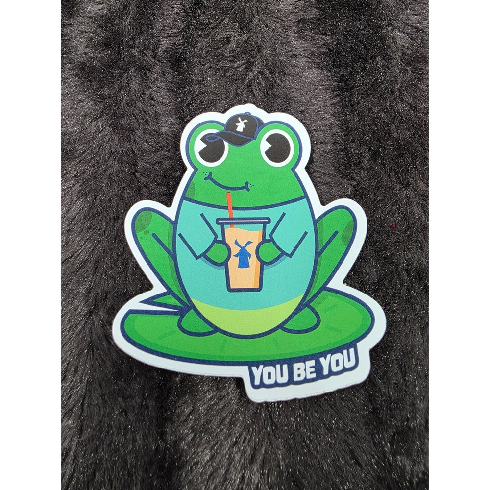 Dutch Bros Coffee Frog You Be You Sticker Lily Pad Drink Hat Vinyl Decal